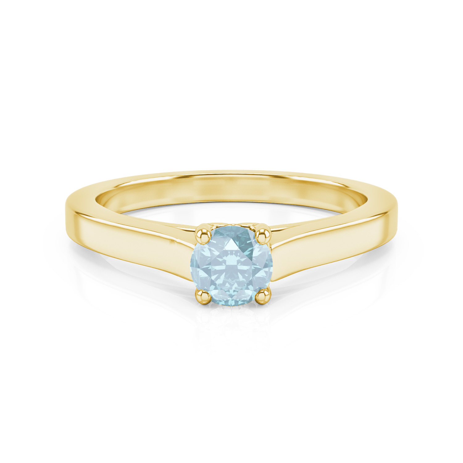 18 Carats Aigue Bague Or Jaune Et Aigue Marine Bague Or 18 Carats