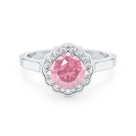 Belle Bague Femme Or Blanc 18 carats Tourmaline et Diamants DIVENLY