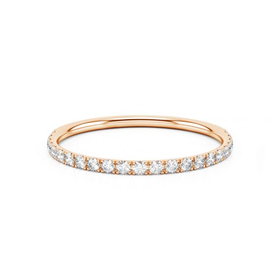 Alliance Femme Originale Or Rose 18 cts Diamants Celeste 1