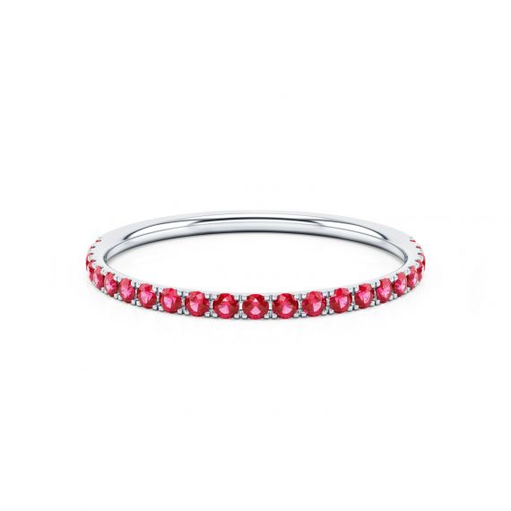 Alliance Femme Originale Platine Rubis Celeste 1