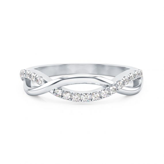 Alliance Femme Originale Fidele en Or Blanc 18 cts Diamant 1