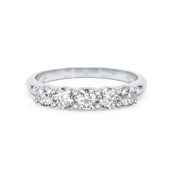 Alliance Femme Originale Harmonie en Or Blanc 18 cts Diamant 1