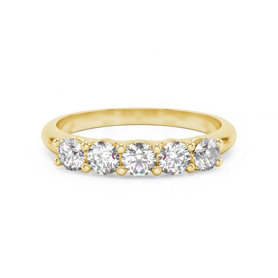 Alliance Femme Originale Harmonie en Or Jaune 18 cts Diamant 1