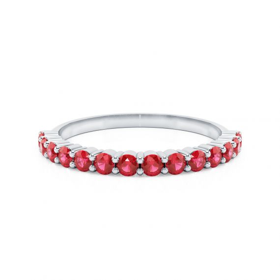 Alliance Femme Originale Platine Rubis Melodie 1