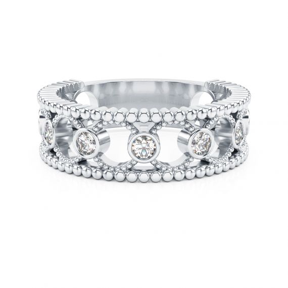 Alliance Femme Originale Aurore en Or Blanc 18 cts Diamant 1