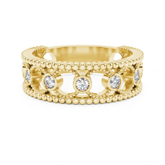 Alliance Femme Originale Aurore en Or Jaune 18 cts Diamant 1