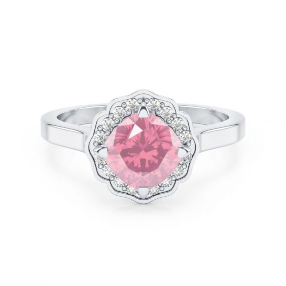 Bague Belle Femme en Argent Tourmaline et Diamant 1