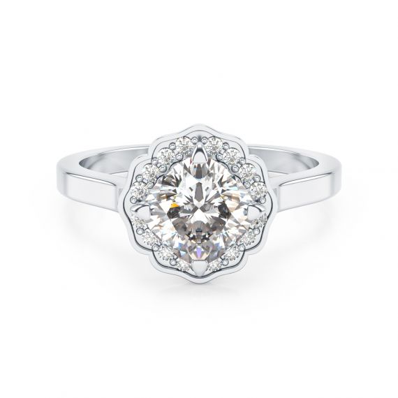 Bague Belle Femme en Or Blanc 18 cts  Diamant 1