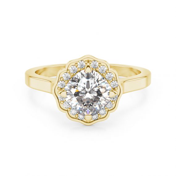 Bague Belle Femme en Or Jaune 18 cts Diamant 1