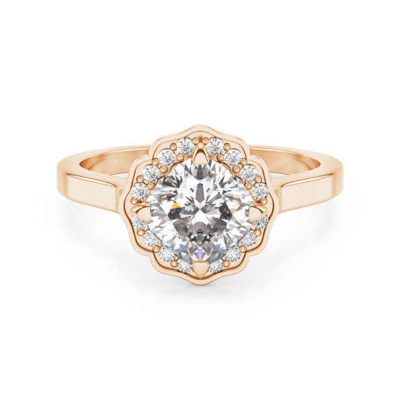 Bague Belle Femme en Or Rose 18 cts Moissanite 1