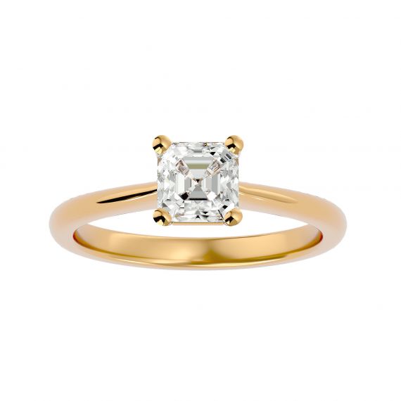 Bague Solitaire Femme Emma Asscher en Or Jaune 18 cts