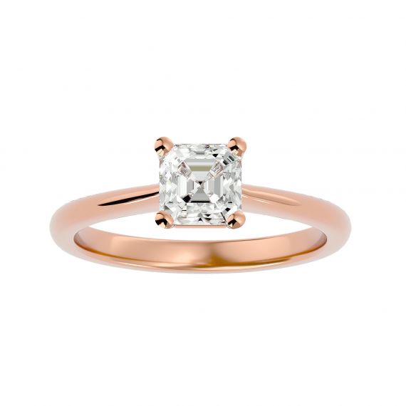 Bague Solitaire Femme Emma Asscher en Or Rose 18 cts