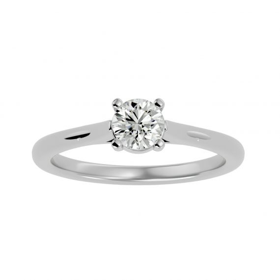 Bague Solitaire Femme Emma en Or Blanc 18 cts