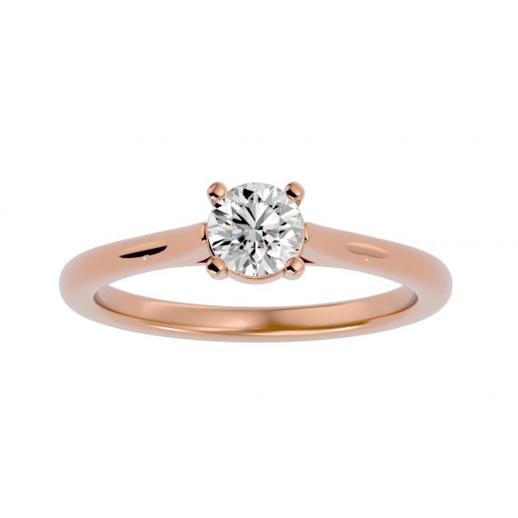 Bague Solitaire Femme Emma en Or Rose 18 cts