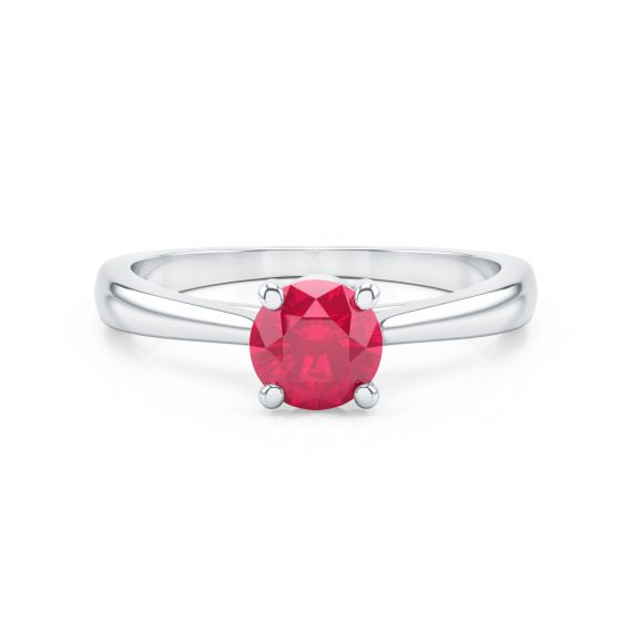 Bague Solitaire Femme Eternelle en Argent, Rubis 1