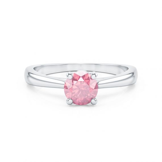 Bague Solitaire Femme Eternelle en Or Blanc 18 cts, Tourmaline 1