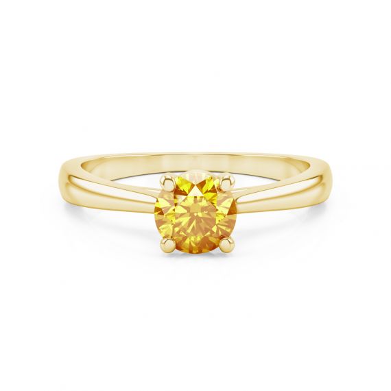 Bague Solitaire Femme Eternelle en Or Jaune 18 cts, Citrine 1