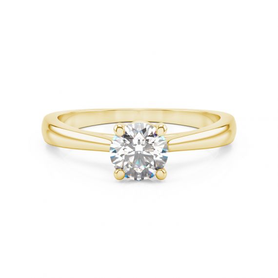 Bague Solitaire Femme Eternelle en Or Jaune 18 cts, Diamant 1