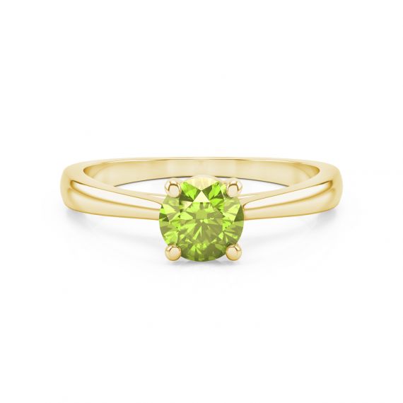 Bague Solitaire Femme Eternelle en Or Jaune 18 cts, Peridot 1