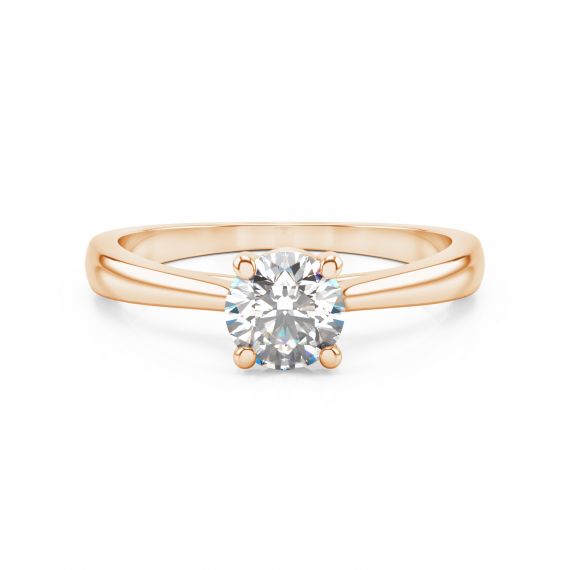 Bague Solitaire Femme Eternelle en Or Rose 18 cts, Diamant 1