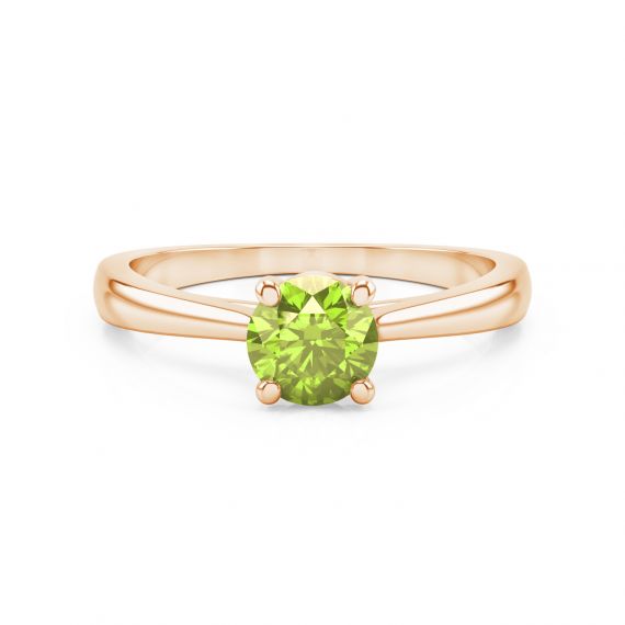 Bague Solitaire Femme Eternelle en Or Rose 18 cts, Peridot 1