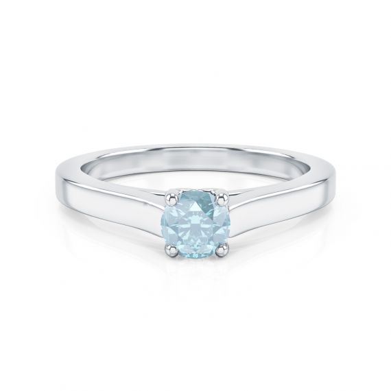 Bague Passion en Or Blanc 18 cts, Aigue Marine 1