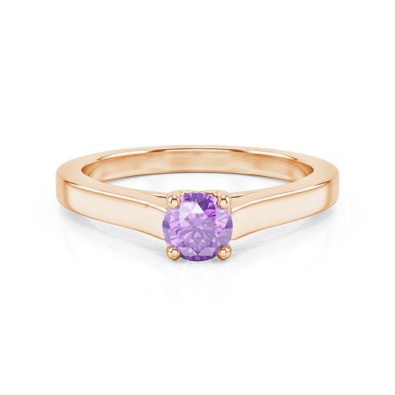 Bague Passion en Or Rose 18 cts, Améthyste 1