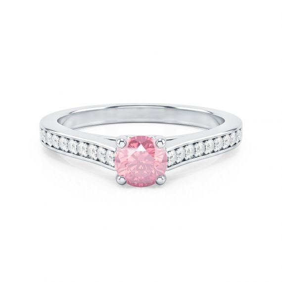 Solitaire Pavé Passion en Argent, Tourmaline et Diamant 1