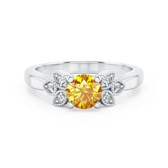 Bague Originale Tiana en Argent Citrine et Diamant 1