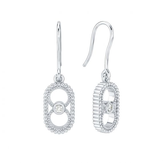 Boucles d'oreilles Aurore en Argent Diamant 1