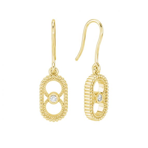 Boucles d'oreilles Aurore en Or Jaune 18 cts Diamant 1