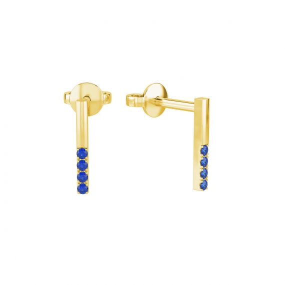 Boucles d'oreilles Barrette en Or Jaune 18 cts, Saphirs 1