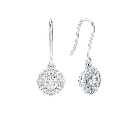 Boucles d'oreilles Belle en Argent Diamant 1