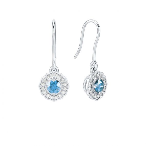 Boucles d'oreilles Belle en Argent Topaze et Diamant 1