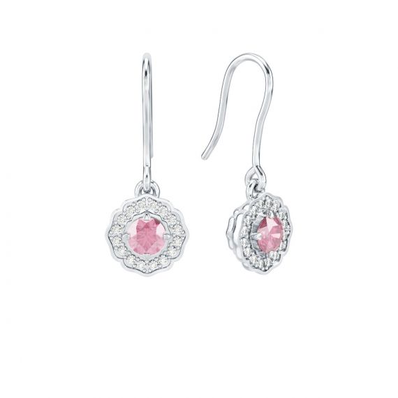 Boucles d'oreilles Belle en Argent Tourmaline et Diamant 1