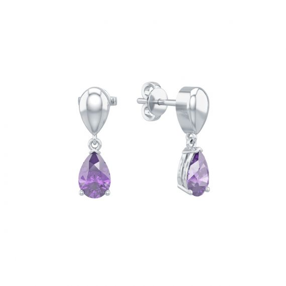 Boucles d'oreilles Dualité en Argent, Améthyste 1