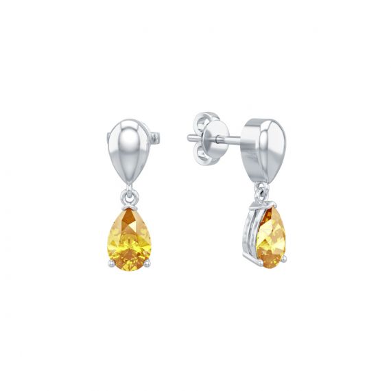 Boucles d'oreilles Dualité en Argent, Citrine 1