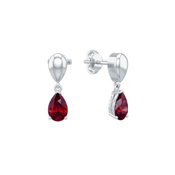 Boucles d'oreilles Dualité en Argent, Grenat 1