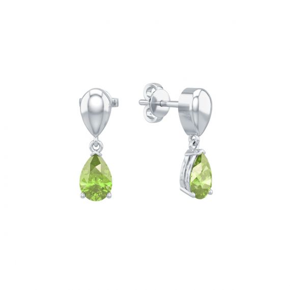 Boucles d'oreilles Dualité en Argent, Peridot 1