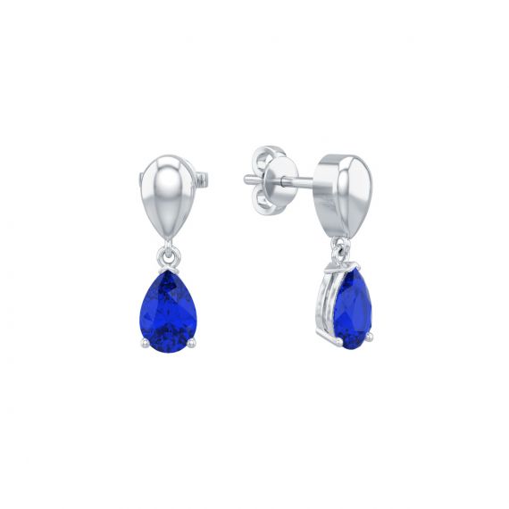 Boucles d'oreilles Dualité en Argent, Saphir 1