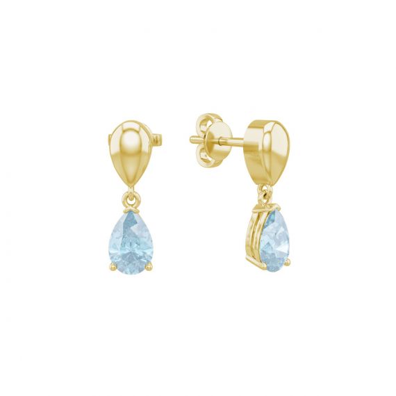 Boucles d'oreilles Dualité en Or Jaune 18 cts Aigue-Marine 1