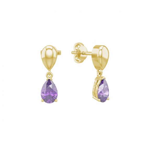 Boucles d'oreilles Dualité en Or Jaune 18 cts Améthyste 1