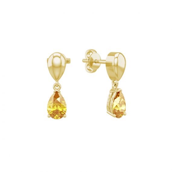 Boucles d'oreilles Dualité en Or Jaune 18 cts Citrine 1