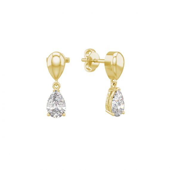 Boucles d'oreilles Dualité en Or Jaune 18 cts Diamant 1