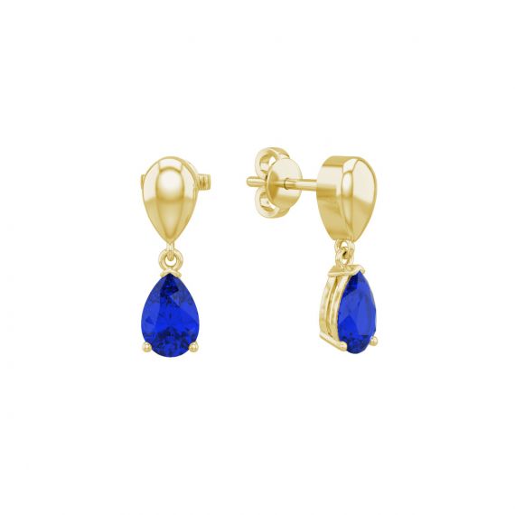 Boucles d'oreilles Dualité en Or Jaune 18 cts Saphir 1