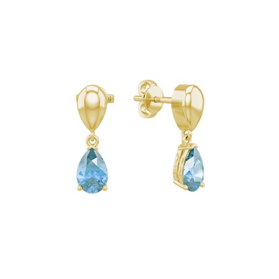 Boucles d'oreilles Dualité en Or Jaune 18 cts Aigue-Marine 1