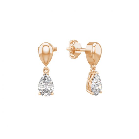 Boucles d'oreilles Dualité en Or Rose 18 cts Diamant 1