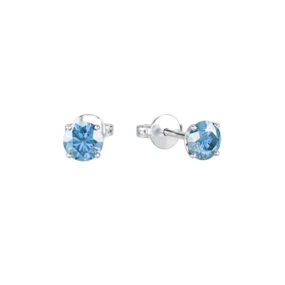 Boucles d'oreilles solitaires Etincelle en Argent, Topaze 1