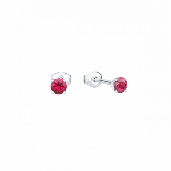 Boucles d'oreilles Mini Etincelle en Argent, Rubis 1