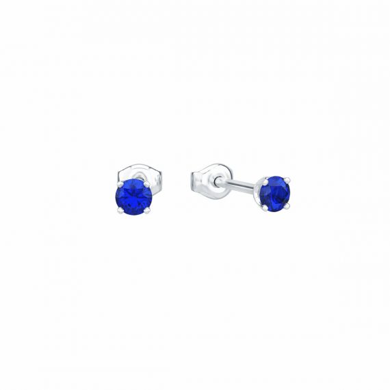 Boucles d'oreilles Mini Etincelle en Argent, Saphir 1